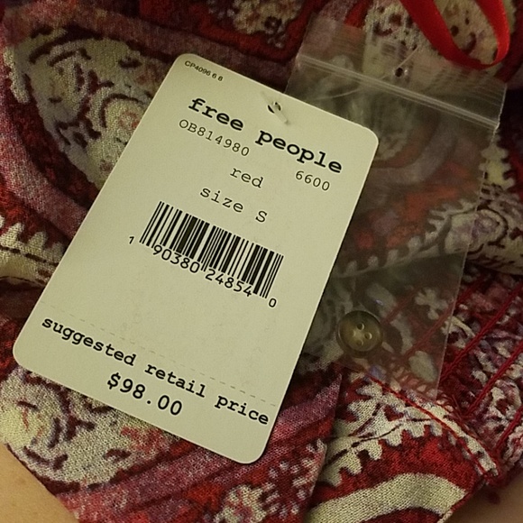 🆕️ Free People Wild and Patterned Ob814980 Blouse - Picture 4 of 4